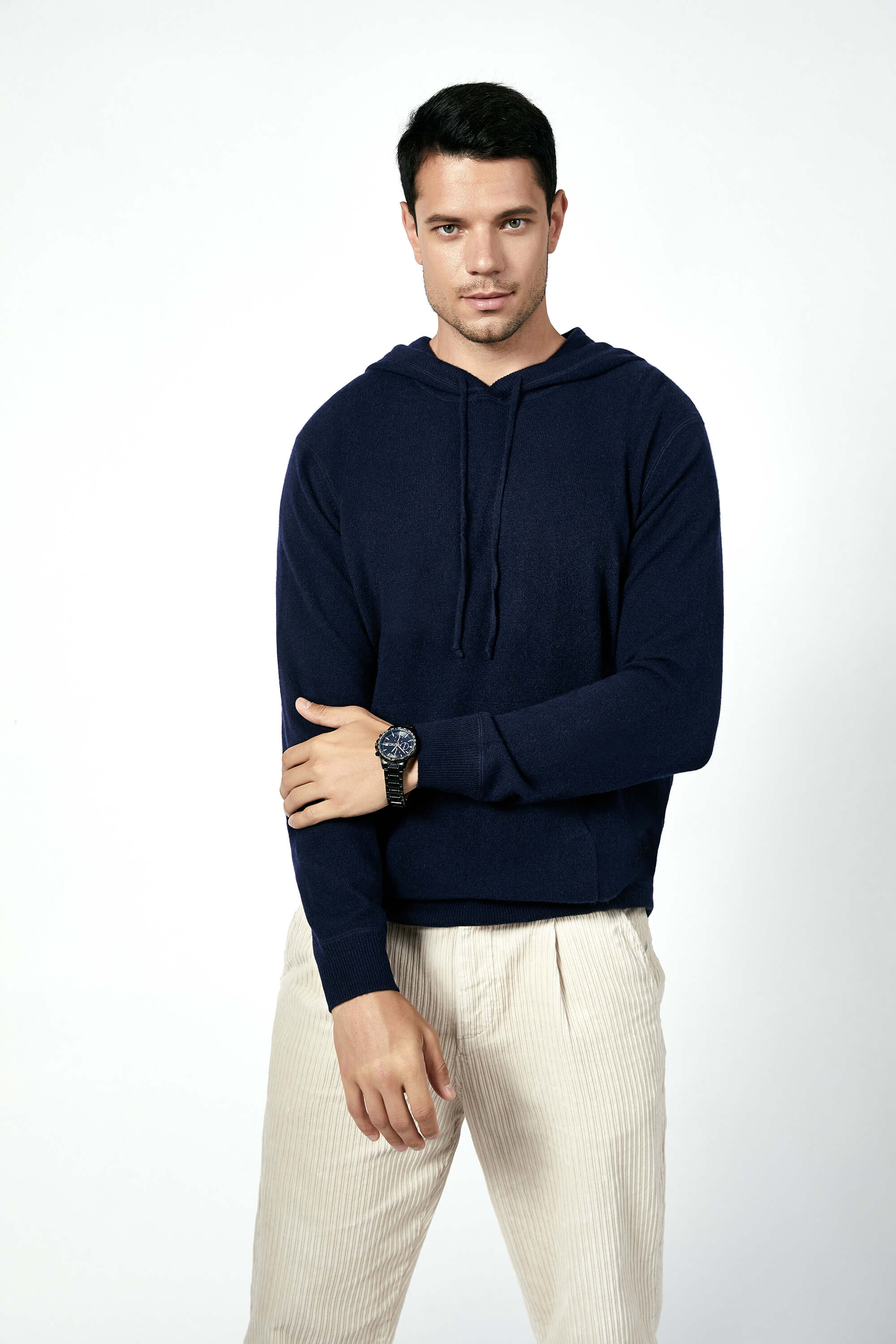 Blue cashmere online hoodie